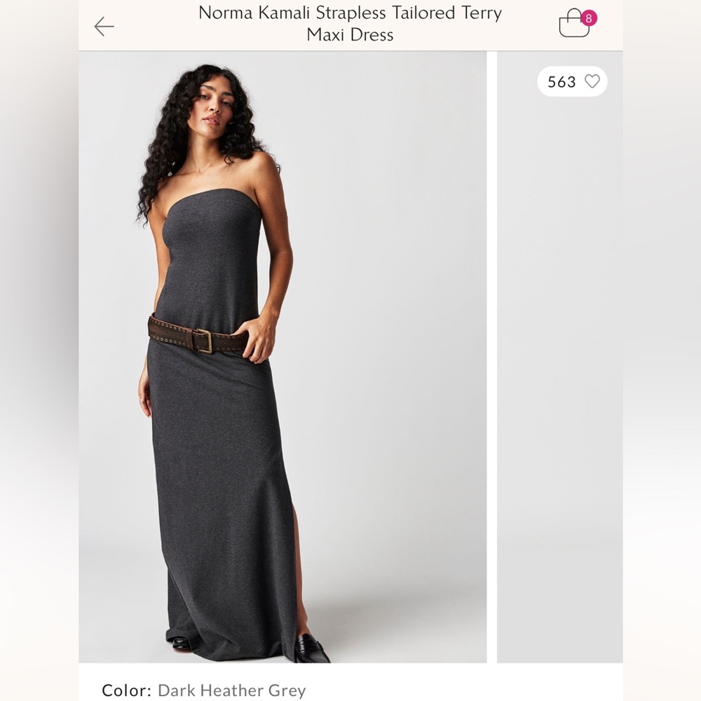 Norma Kamali Strapless Tailored Terry Gown